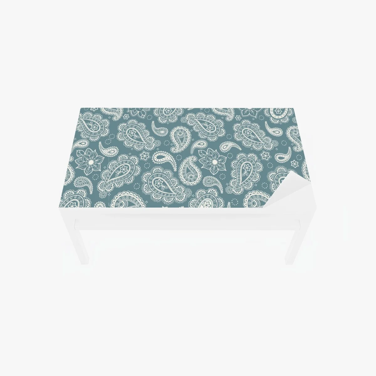 Sticker pour table et bureau motif cachemire floral bleu-vert élégant – Wallnifity® Sticker pour table et bureau motif cachemire floral bleu-vert élégant – Wallnifity®