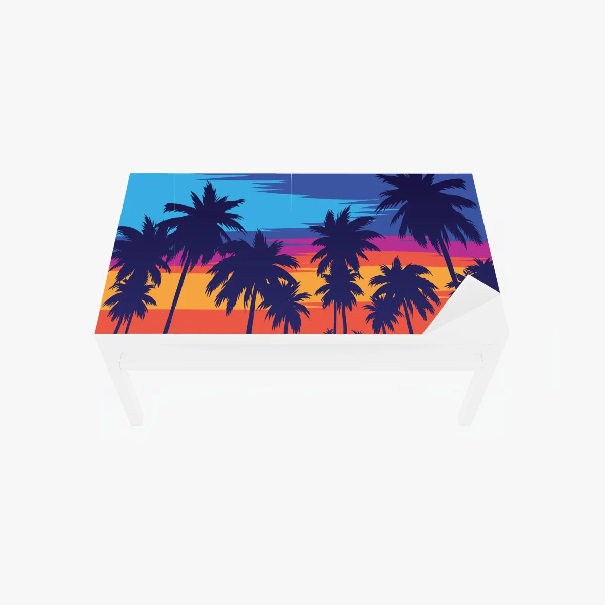Sticker pour table et bureau scène tropicale rétro aux palmiers – Wallnifity® Sticker pour table et bureau scène tropicale rétro aux palmiers – Wallnifity®