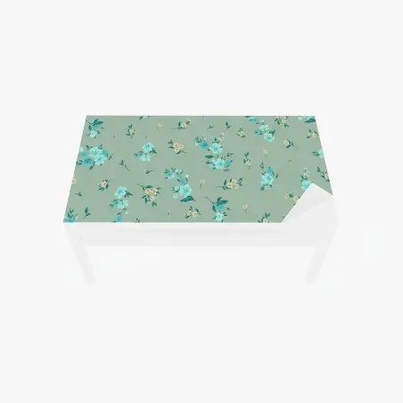 Sticker pour table et bureau motif floral menthe et turquoise – Wallnifity®