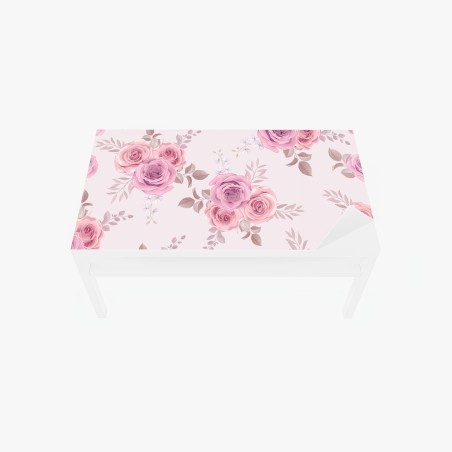 Sticker pour table et bureau motif floral de roses pastel – Wallnifity®