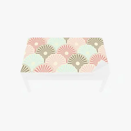 Sticker pour table et bureau motif floral rétro aux pastels délicats – Wallnifity®