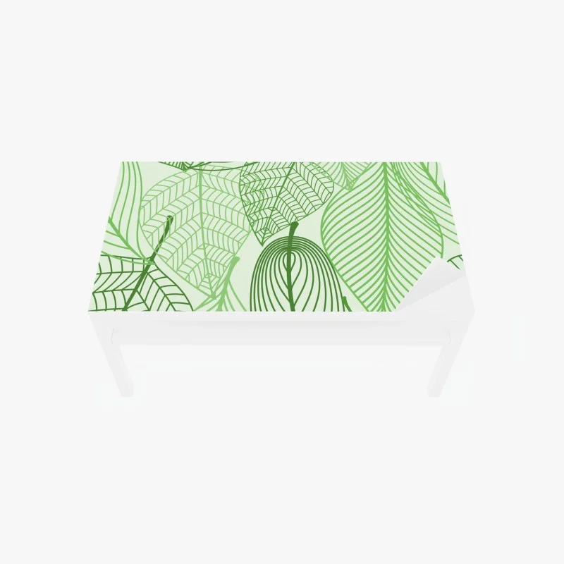 Sticker pour table et bureau motif feuilles graphiques vertes – Wallnifity®