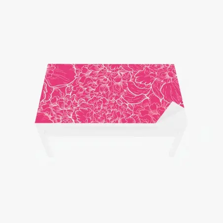 Sticker pour table et bureau motif floral de pivoines rose et blanc – Wallnifity®