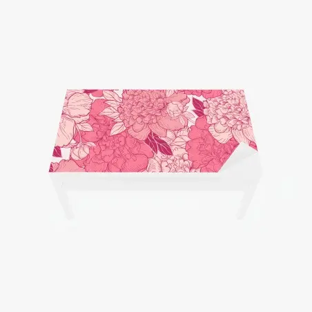 Sticker pour table et bureau pivoines roses élégantes – Wallnifity®