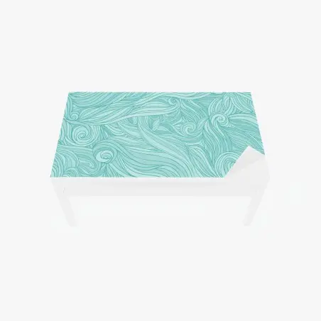 Sticker pour table et bureau motif aquatique ondulant turquoise – Wallnifity®