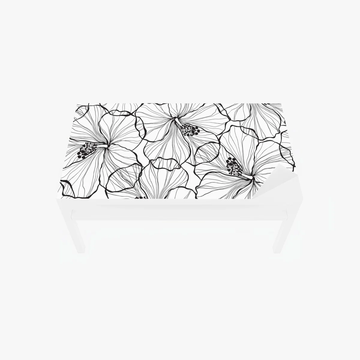 Sticker pour table et bureau motif floral graphique noir et blanc pour décoration murale – Wallnifity® Sticker pour table et bureau motif floral graphique noir et blanc pour décoration murale – Wallnifity®