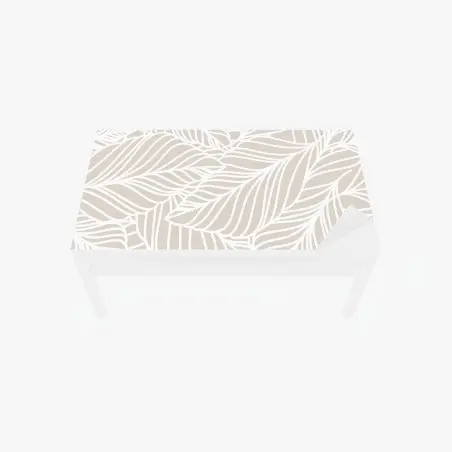 Sticker pour table et bureau motif de feuilles beige et blanc minimaliste – Wallnifity®