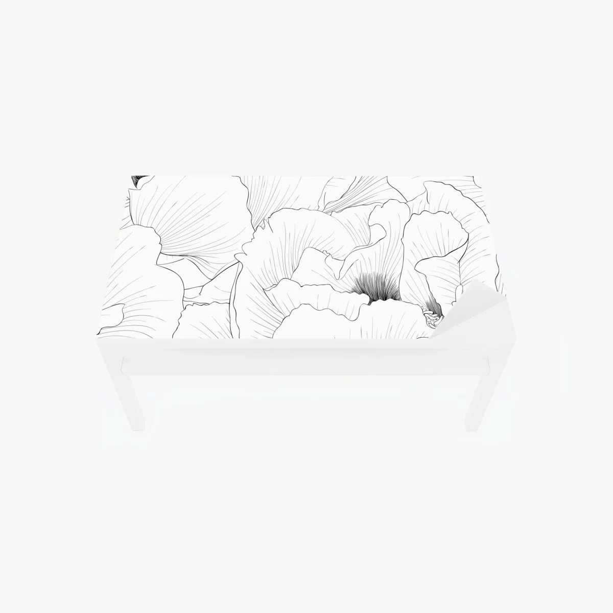 Sticker pour table et bureau motif floral linéaire noir et blanc pour décoration murale – Wallnifity® Sticker pour table et bureau motif floral linéaire noir et blanc pour décoration murale – Wallnifity®