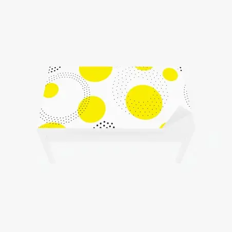 Sticker pour table et bureau motif géométrique de cercles jaunes – Wallnifity®