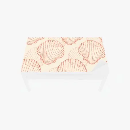 Sticker pour table et bureau motif coquillages corail sur fond beige – Wallnifity®