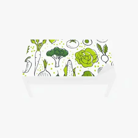 Sticker pour table et bureau motif légumes frais et graphiques – Wallnifity®