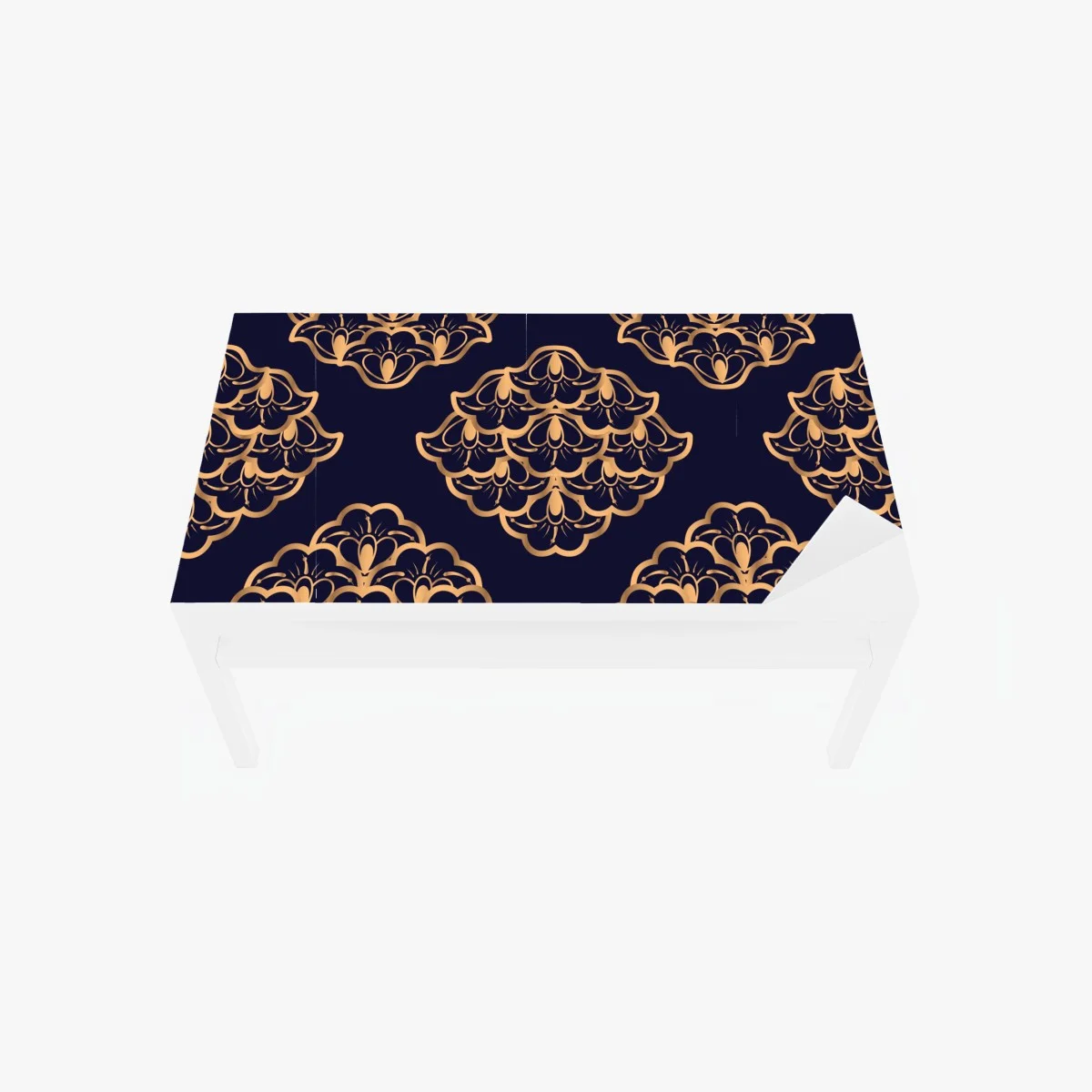 Sticker pour table et bureau motif floral doré sur fond bleu marine – Wallnifity® Sticker pour table et bureau motif floral doré sur fond bleu marine – Wallnifity®