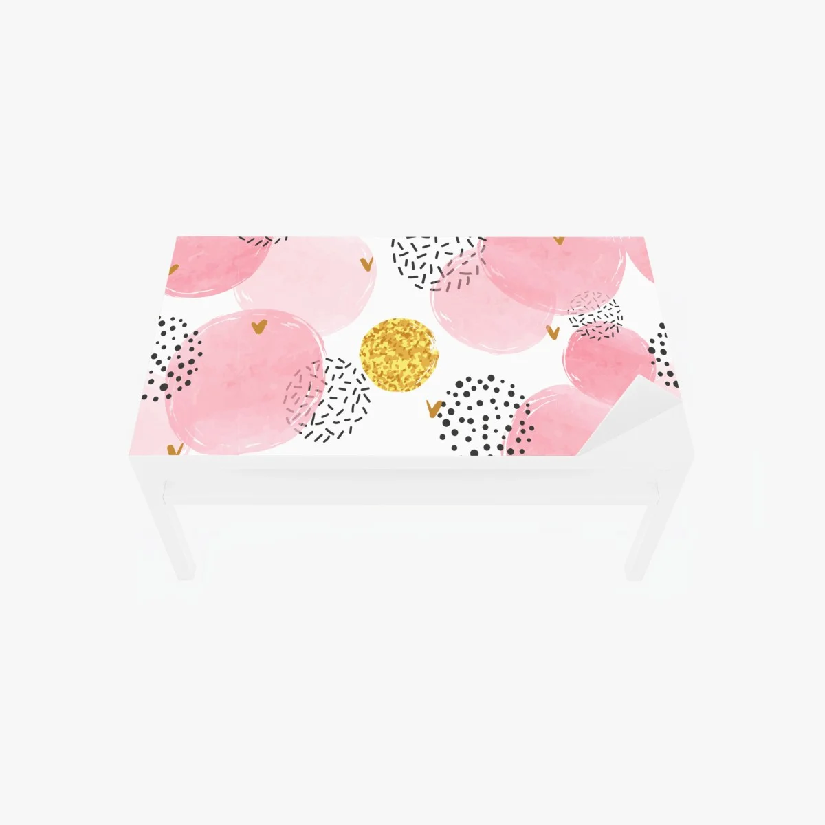Sticker pour table et bureau motif bulles aquarelle rose avec accents dorés – Wallnifity® Sticker pour table et bureau motif bulles aquarelle rose avec accents dorés – Wallnifity®