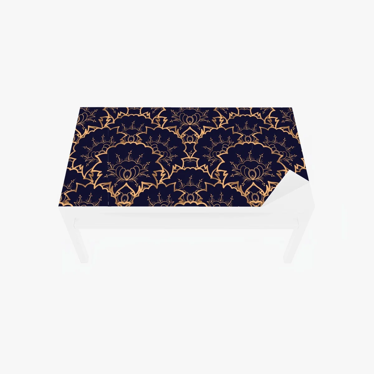 Sticker pour table et bureau motif floral art déco doré sur fond bleu marine – Wallnifity® Sticker pour table et bureau motif floral art déco doré sur fond bleu marine – Wallnifity®