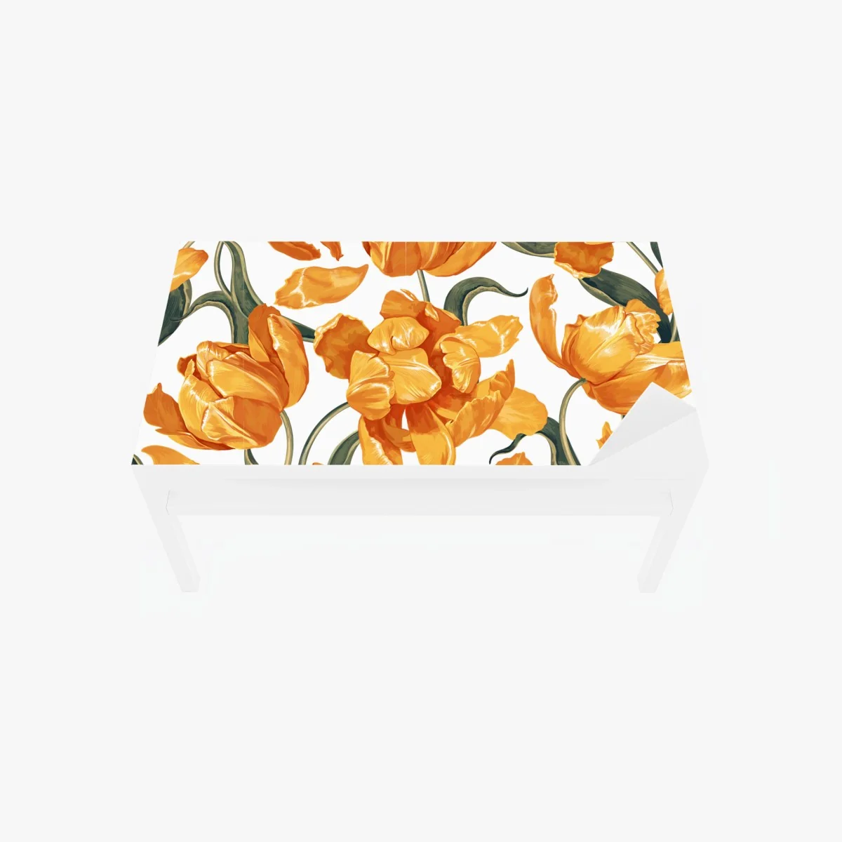Sticker pour table et bureau motif tulipes orangées sur fond blanc – Wallnifity® Sticker pour table et bureau motif tulipes orangées sur fond blanc – Wallnifity®