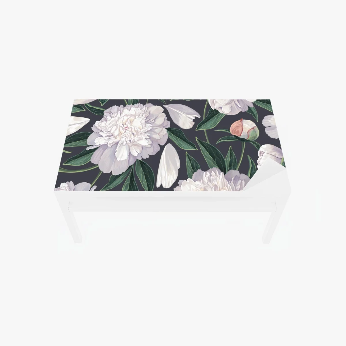 Sticker pour table et bureau pivoines blanches élégantes sur fond anthracite – Wallnifity® Sticker pour table et bureau pivoines blanches élégantes sur fond anthracite – Wallnifity®