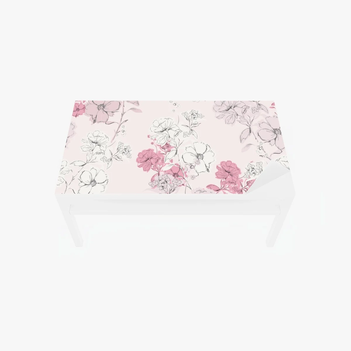 Sticker pour table et bureau fleurs délicates sur fond rose – Wallnifity® Sticker pour table et bureau fleurs délicates sur fond rose – Wallnifity®