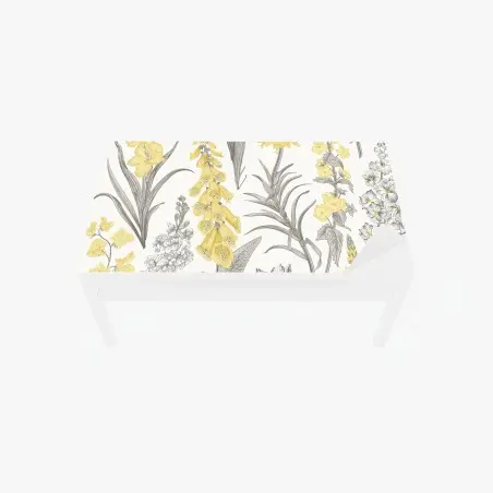 Sticker pour table et bureau motif floral botanique jaune et gris – Wallnifity®