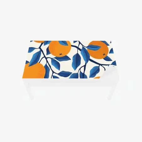 Sticker pour table et bureau jardin d'orangers stylisé – Wallnifity®