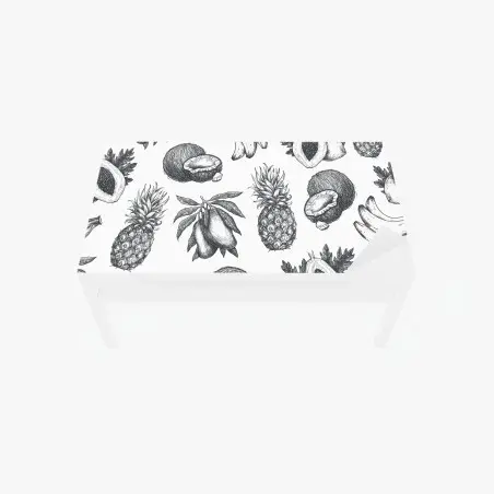 Sticker pour table et bureau motif fruits tropicaux croquis en noir et blanc – Wallnifity®