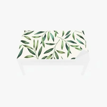 Sticker pour table et bureau motif de feuillage vert en aquarelle – Wallnifity®