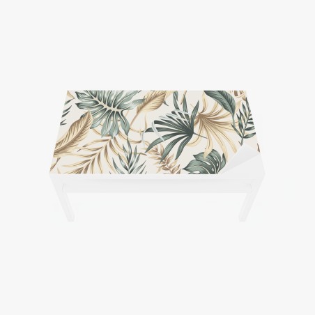Sticker pour table et bureau motif feuillage tropical aux tons naturels – Wallnifity®