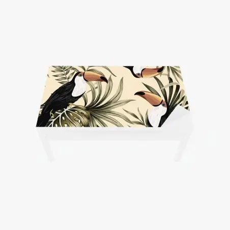 Sticker pour table et bureau toucans tropicaux et feuillages – Wallnifity®