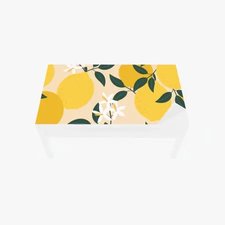 Sticker pour table et bureau motif citron en fleurs – Wallnifity®