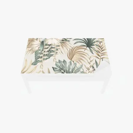 Sticker pour table et bureau motif botanique tropical tons sable et vert sauge – Wallnifity®