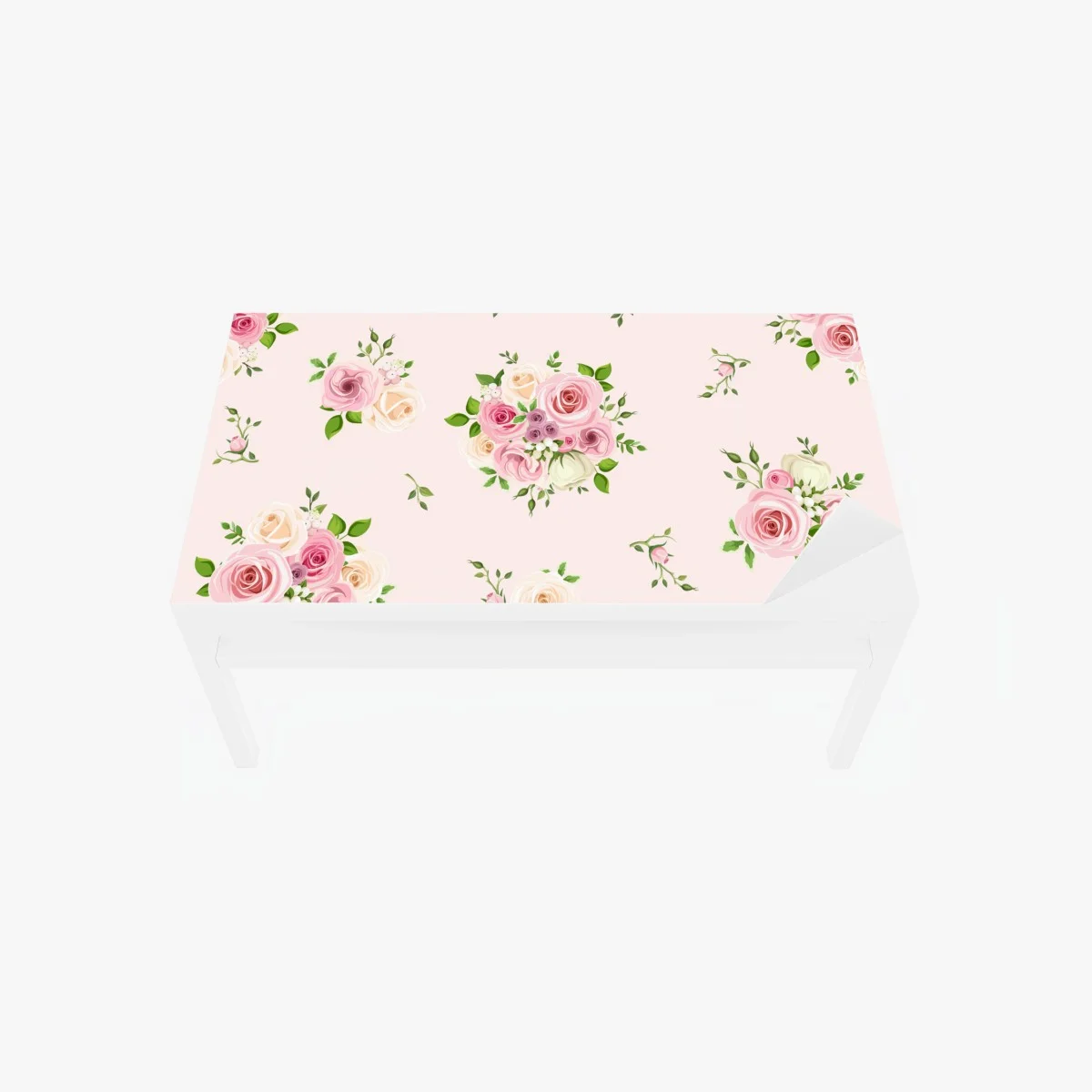 Sticker pour table et bureau motif floral romantique aux roses pastel – Wallnifity® Sticker pour table et bureau motif floral romantique aux roses pastel – Wallnifity®