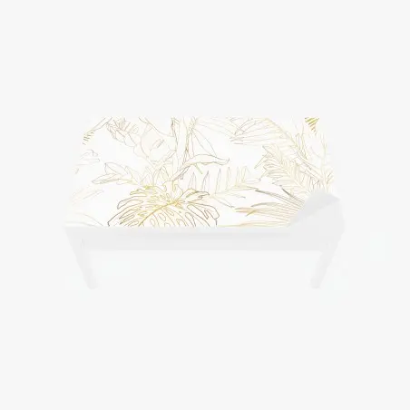 Sticker pour table et bureau motif botanique doré de feuilles tropicales – Wallnifity®