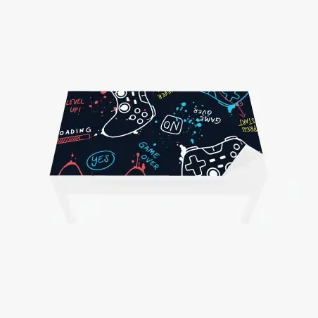 Sticker pour table et bureau motif manettes gamer néon et éclaboussures – Wallnifity®