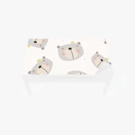Sticker pour table et bureau motif oursons couronnés aux tons pastels – Wallnifity®