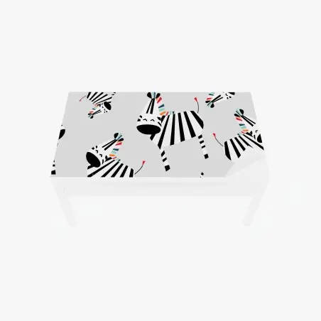 Sticker pour table et bureau zèbres graphiques à la crinière colorée – Wallnifity®
