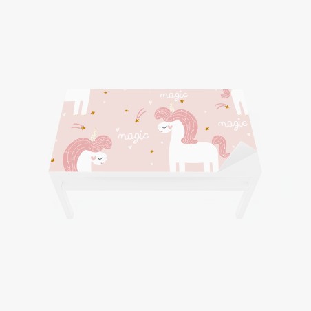 Sticker pour table et bureau rêve de licorne rose – Wallnifity®
