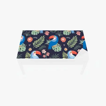 Sticker pour table et bureau motif tropical de toucans et de feuillages – Wallnifity®