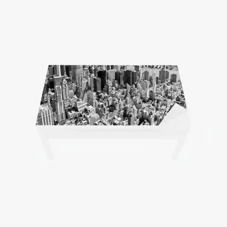 Sticker pour table et bureau vue aérienne de Manhattan en noir et blanc – Wallnifity®