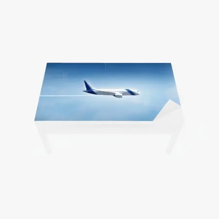 Sticker pour table et bureau avion en plein vol sur ciel bleu – Wallnifity®