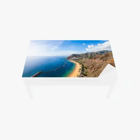 Sticker pour table et bureau panorama côtier de Las Teresitas, Tenerife – Wallnifity®