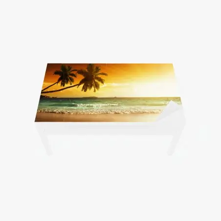 Sticker pour table et bureau coucher de soleil tropical aux Caraïbes – Wallnifity®