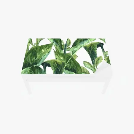Sticker pour table et bureau motif de feuilles tropicales en aquarelle – Wallnifity®