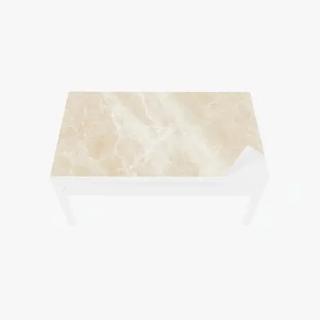 Sticker pour table et bureau marbre beige élégant aux veinures blanches – Wallnifity®