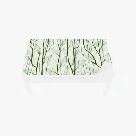 Sticker pour table et bureau motif délicat de branches et feuilles translucides – Wallnifity®