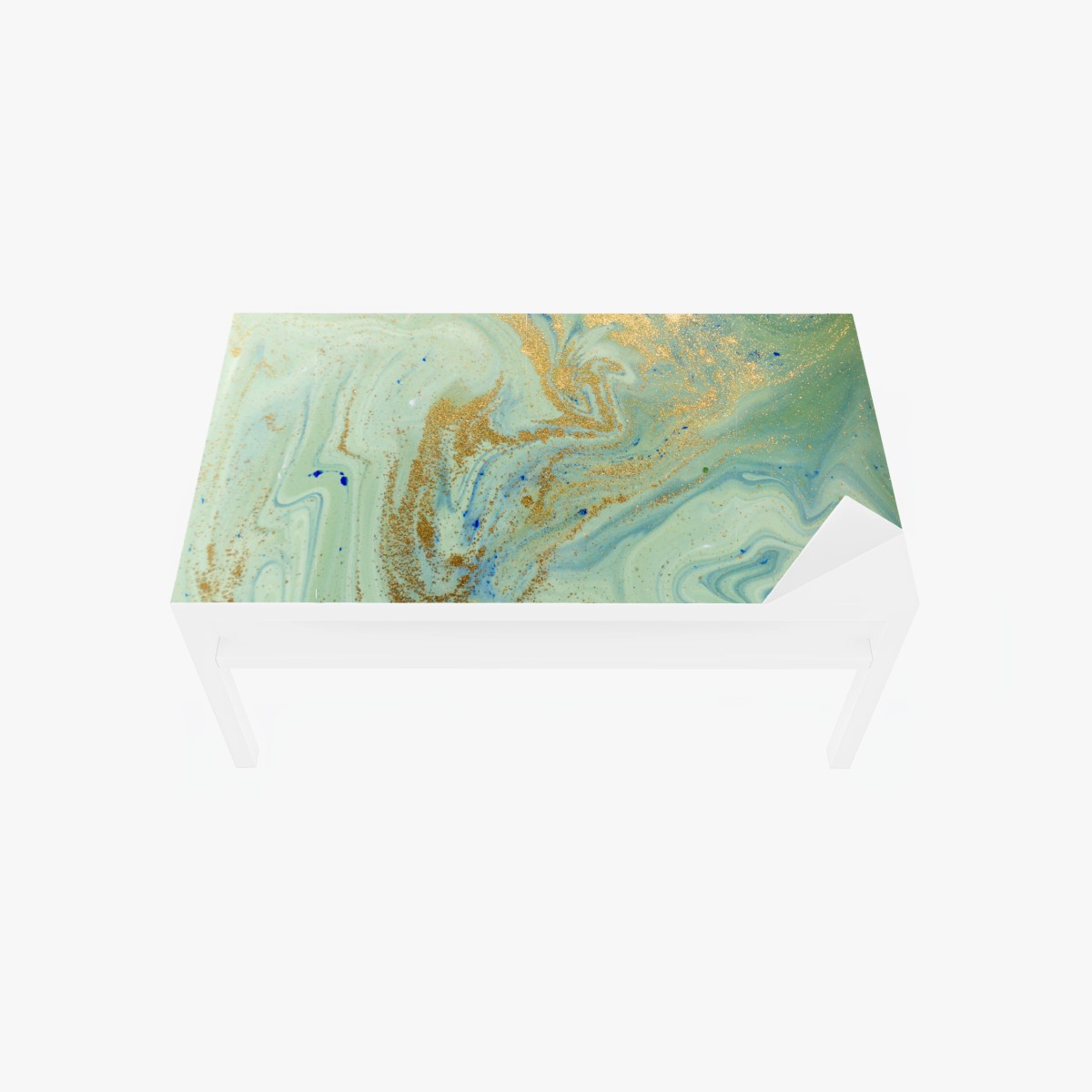 Sticker pour table et bureau marbrure océanique aux éclats dorés – Wallnifity®
