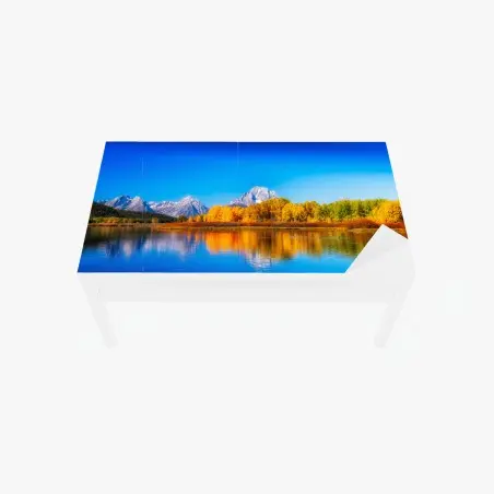 Sticker pour table et bureau reflets d'automne sur le lac – Wallnifity®