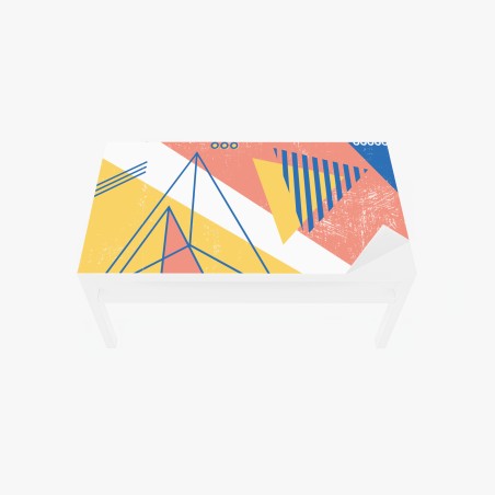 Sticker pour table et bureau composition géométrique rétro aux couleurs pastel – Wallnifity®