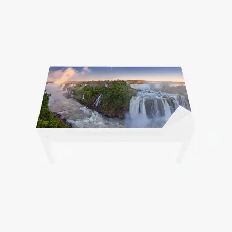 Sticker pour table et bureau panorama des chutes d'Iguazú au lever du soleil – Wallnifity®
