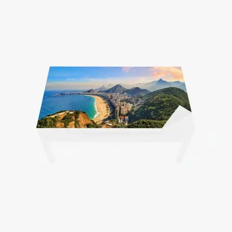 Sticker pour table et bureau vue aérienne de Copacabana et Ipanema – Wallnifity®