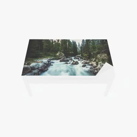 Sticker pour table et bureau rivière alpine du Val Ferret, Alpes italiennes – Wallnifity®