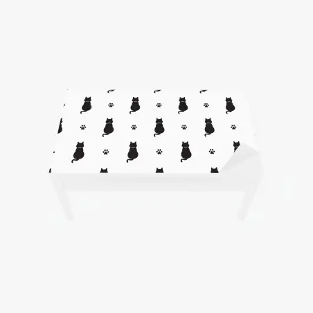 Sticker pour table et bureau motif silhouettes de chats et empreintes – Wallnifity®
